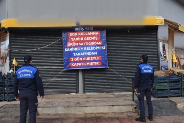 Şahinbey Belediyesi’nden tarihi geçmiş ürün satan markete kapatma cezası