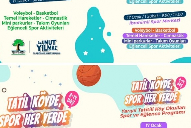 Yarıyıl Tatili Şehitkamil’de Spor Şenliğiyle Şenlenecek
