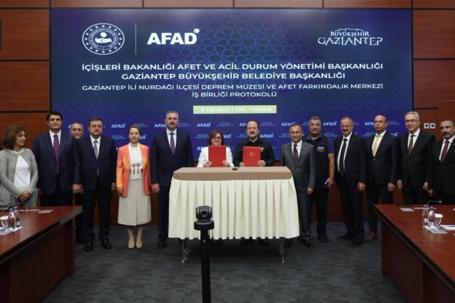 Nurdağı Deprem Müzesi ve Afet Farkındalık Merkezi için iş birliği protokolü imzalandı.