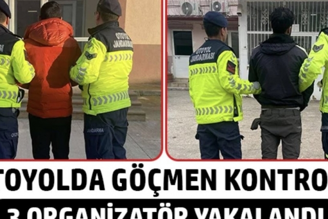 Otoyolda göçmen kontrolü 3 organizatör yakalandı!