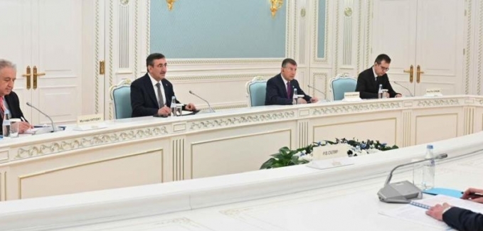 Cumhurbaşkanı Yardımcısı Yılmaz, Kazakistan Cumhurbaşkanı Tokayev ile görüştü