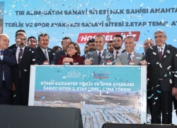 BAKAN KACIR, BÜSEM'DE YENİ İŞ YERLERİNİN ANAHTARLARINI TESLİM ETTİ, YENİ ETABIN TEMELİNİ ATTI