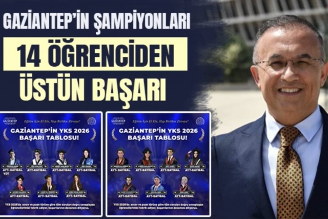Gaziantep’in şampiyonları: 14 öğrenciden üstün başarı