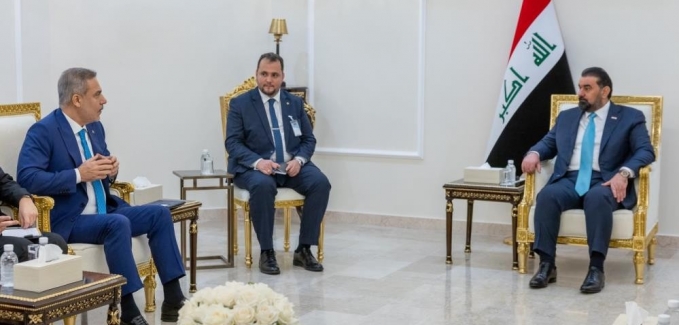 Bakan Fidan, Irak Temsilciler Meclisi Başkanı Halbusi ile görüştü